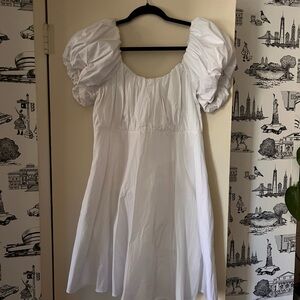 Abercrombie & Fitch White Puff Sleeve Dress